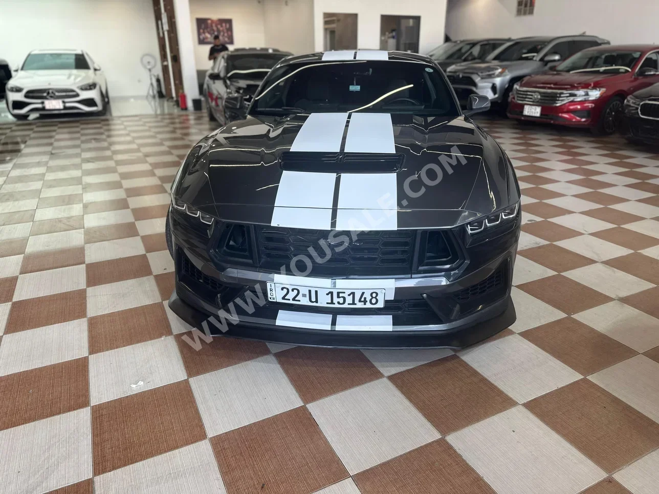 فورد موستانغ 2024 اتوماتيك 12,000 كم 8 سلندر دفع خلفي كوبيه \ سبورت أسود بنزين