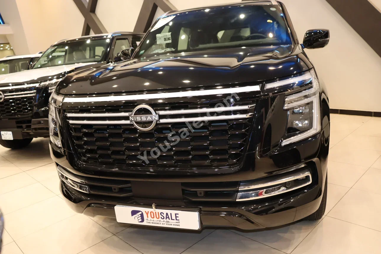 نيسان باترول بلاتنيوم 2025 اتوماتيك 0 كم 6 سلندر دفع رباعي اس يو في أسود بنزين تحت الضمان