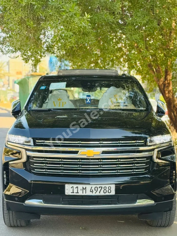 شفروليه تاهو بريمير 2023 اتوماتيك 57,000 كم 8 سلندر دفع رباعي اس يو في أسود بنزين تحت الضمان
